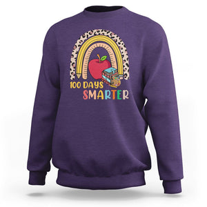 100 Dayth Of School Sweatshirt 100 Days Smarter Retro Vintage Rainbow TS02 Purple Printyourwear