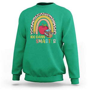 100 Dayth Of School Sweatshirt 100 Days Smarter Retro Vintage Rainbow TS02 Irish Green Printyourwear