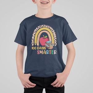 100 Dayth Of School T Shirt For Kid 100 Days Smarter Retro Vintage Rainbow TS02 Navy Printyourwear