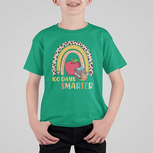 100 Dayth Of School T Shirt For Kid 100 Days Smarter Retro Vintage Rainbow TS02 Irish Green Printyourwear