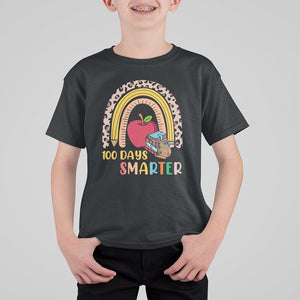 100 Dayth Of School T Shirt For Kid 100 Days Smarter Retro Vintage Rainbow TS02 Black Printyourwear