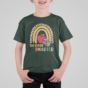 100 Dayth Of School T Shirt For Kid 100 Days Smarter Retro Vintage Rainbow TS02 Dark Forest Green Printyourwear