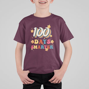 100 Dayth Of School T Shirt For Kid Retro 100 Days Smarter Cute Little Stars TS02 Maroon Printyourwear