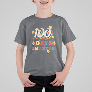 100 Dayth Of School T Shirt For Kid Retro 100 Days Smarter Cute Little Stars TS02 Charcoal Printyourwear