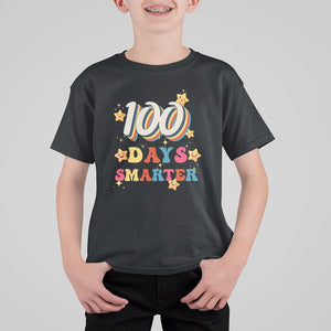 100 Dayth Of School T Shirt For Kid Retro 100 Days Smarter Cute Little Stars TS02 Black Printyourwear