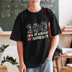 100th Day of School Boys T Shirt 100 Days of Driving My Teacher Nuts Cars Vehicles TS02 Printyourwear