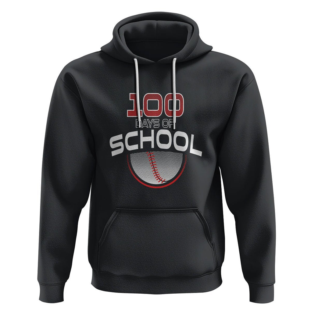 100th Day Of School Cool Baseball Player Hoodie TS09 Black Printyourwear