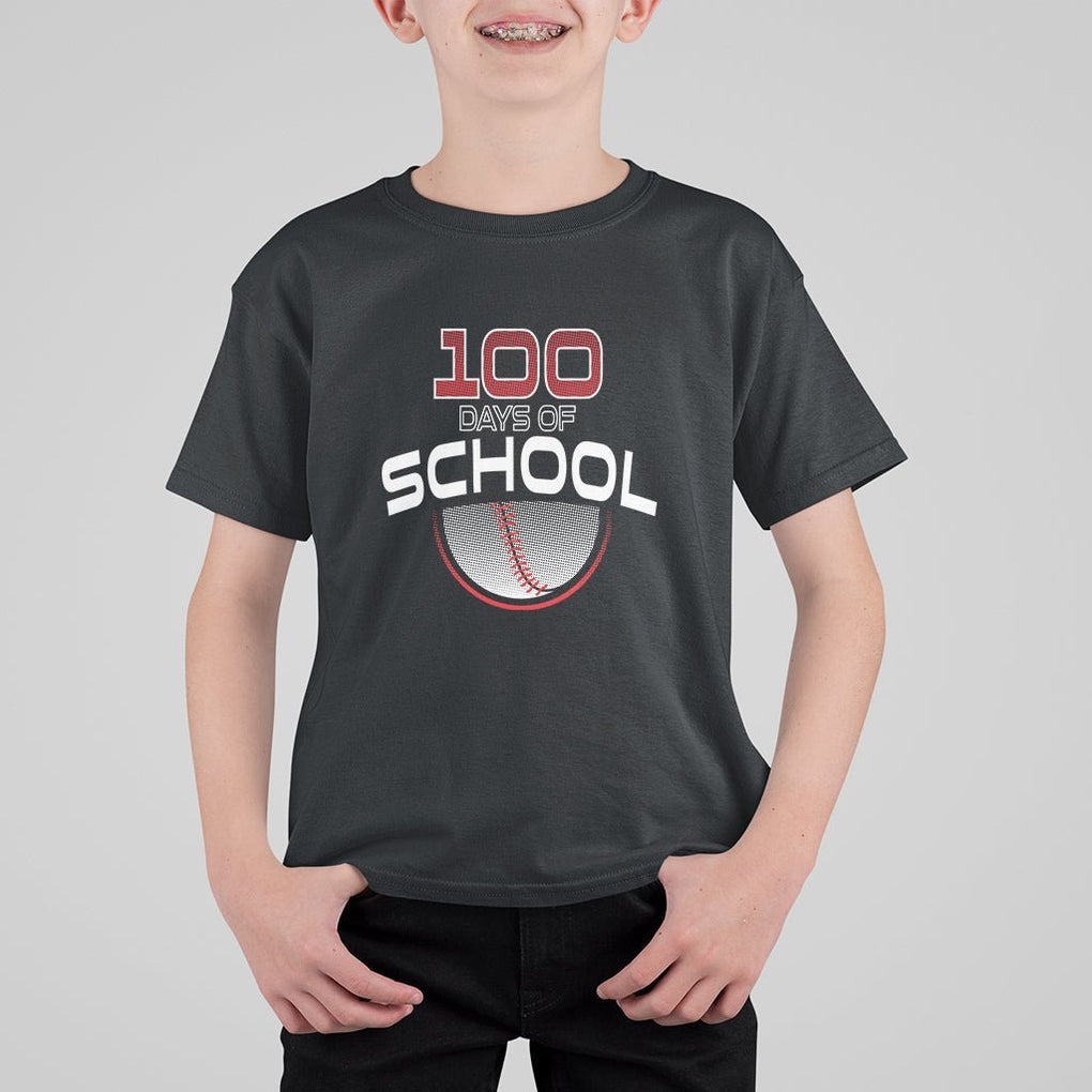 100th Day Of School Cool Baseball Player T Shirt For Kid TS09 Black Printyourwear