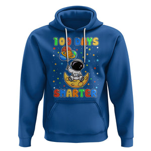 100th Day Of School Hoodie 100 Days Smarter Funny Astronaut Space Balloon TS09 Royal Blue Printyourwear