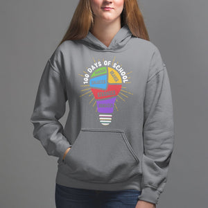 100th Day Of School Hoodie 100 Days Smarter Kinder Stronger Brighter Brave TS09 Charcoal Printyourwear