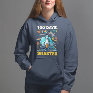 100th Day Of School Hoodie 100 Days Smarter Outer Space Magic Book TS09 Navy Printyourwear