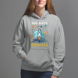 100th Day Of School Hoodie 100 Days Smarter Outer Space Magic Book TS09 Sport Gray Printyourwear