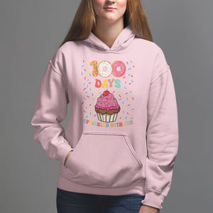 100th Day Of School Hoodie 100 Days Sprinkled With Fun Cupcake Donut TS09 Light Pink Printyourwear