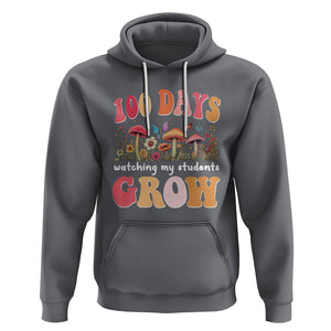 100th Day Of School Hoodie 100 Days Watching My Student Grow Teacher TS09 Charcoal Printyourwear