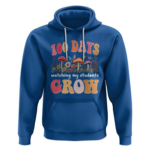 100th Day Of School Hoodie 100 Days Watching My Student Grow Teacher TS09 Royal Blue Printyourwear