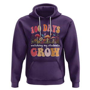 100th Day Of School Hoodie 100 Days Watching My Student Grow Teacher TS09 Purple Printyourwear