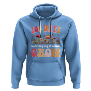 100th Day Of School Hoodie 100 Days Watching My Student Grow Teacher TS09 Carolina Blue Printyourwear