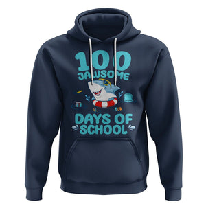 100th Day Of School Hoodie 100 Jawsome Days Funny Shark TS09 Navy Printyourwear