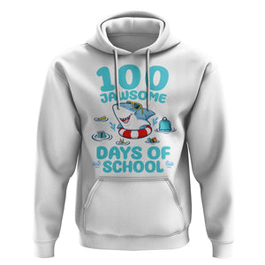 100th Day Of School Hoodie 100 Jawsome Days Funny Shark TS09 White Printyourwear