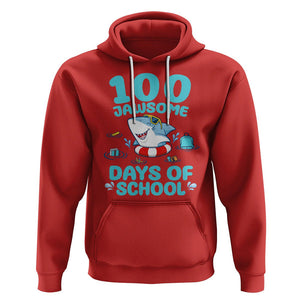 100th Day Of School Hoodie 100 Jawsome Days Funny Shark TS09 Red Printyourwear