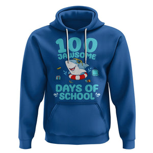 100th Day Of School Hoodie 100 Jawsome Days Funny Shark TS09 Royal Blue Printyourwear