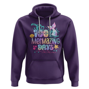 100th Day Of School Hoodie 100 Mermazing Days Mermaid TS09 Purple Printyourwear