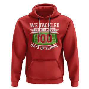 100th Day Of School Hoodie Football We Tackled The Firrst 100 Days Of School TS09 Red Printyourwear