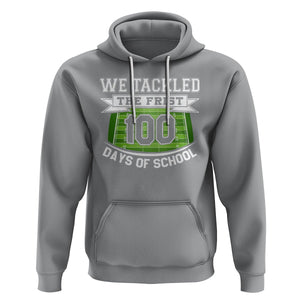 100th Day Of School Hoodie Football We Tackled The Firrst 100 Days Of School TS09 Sport Gray Printyourwear