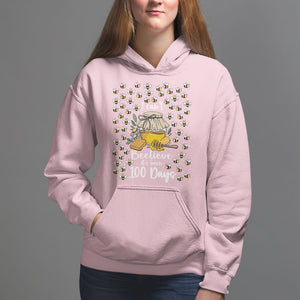 100th Day Of School Hoodie I Can't Beelieve It is 100 Days Smarter Funny Bee TS09 Light Pink Printyourwear