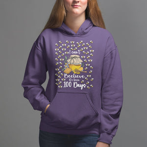 100th Day Of School Hoodie I Can't Beelieve It is 100 Days Smarter Funny Bee TS09 Purple Printyourwear