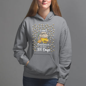 100th Day Of School Hoodie I Can't Beelieve It is 100 Days Smarter Funny Bee TS09 Charcoal Printyourwear