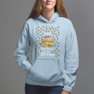 100th Day Of School Hoodie I Can't Beelieve It is 100 Days Smarter Funny Bee TS09 Light Blue Printyourwear