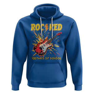 100th Day Of School Hoodie I Rocked 100 Days Funny Rock Lover Guitar TS09 Royal Blue Printyourwear