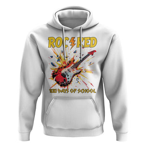 100th Day Of School Hoodie I Rocked 100 Days Funny Rock Lover Guitar TS09 White Printyourwear