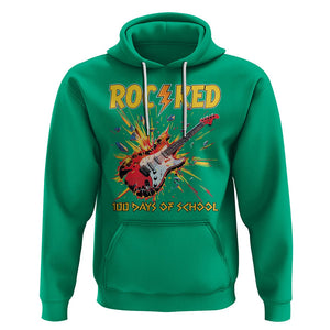 100th Day Of School Hoodie I Rocked 100 Days Funny Rock Lover Guitar TS09 Irish Green Printyourwear