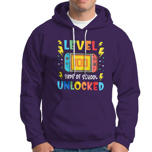 100th Day Of School Hoodie Level 100 Days Unlocked Video Game Funny Gamer TS09 Purple Printyourwear