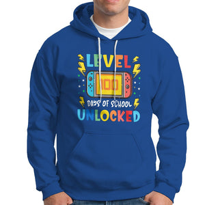 100th Day Of School Hoodie Level 100 Days Unlocked Video Game Funny Gamer TS09 Royal Blue Printyourwear