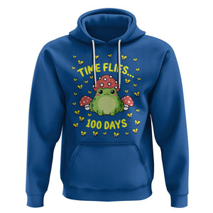 100th Day Of School Hoodie Time Flies Frog 100 Days TS09 Royal Blue Printyourwear