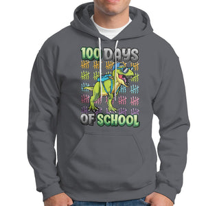 100th Day Of School Smarter Cool Dinosaur Boy Hoodie TS09 Charcoal Printyourwear