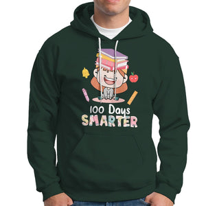 100th Day Of School Smarter Cutte Girl Love Book Hoodie TS09 Dark Forest Green Printyourwear