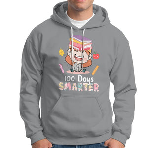 100th Day Of School Smarter Cutte Girl Love Book Hoodie TS09 Sport Gray Printyourwear