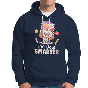 100th Day Of School Smarter Cutte Girl Love Book Hoodie TS09 Navy Printyourwear