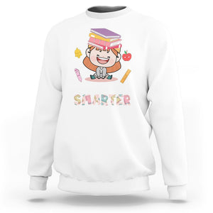 100th Day Of School Smarter Cutte Girl Love Book Sweatshirt TS09 White Printyourwear