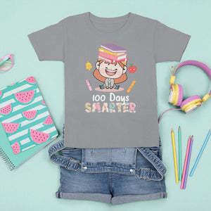 100th Day Of School Smarter Cutte Girl Love Book T Shirt For Kid TS09 Sport Gray Printyourwear