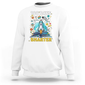 100th Day Of School Sweatshirt 100 Days Smarter Outer Space Magic Book TS09 White Printyourwear