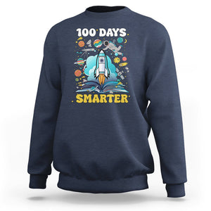 100th Day Of School Sweatshirt 100 Days Smarter Outer Space Magic Book TS09 Navy Printyourwear