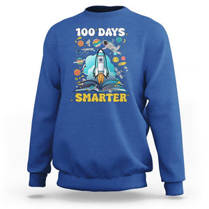 100th Day Of School Sweatshirt 100 Days Smarter Outer Space Magic Book TS09 Royal Blue Printyourwear