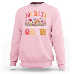 100th Day Of School Sweatshirt 100 Days Watching My Student Grow Teacher TS09 Light Pink Printyourwear