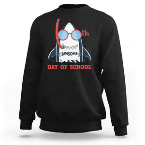 100th Day Of School Sweatshirt 100 Jawsome Days Funny Shark TS09 Black Printyourwear