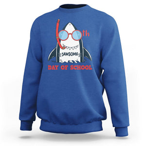 100th Day Of School Sweatshirt 100 Jawsome Days Funny Shark TS09 Royal Blue Printyourwear